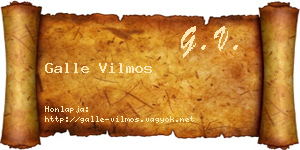 Galle Vilmos névjegykártya